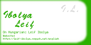 ibolya leif business card